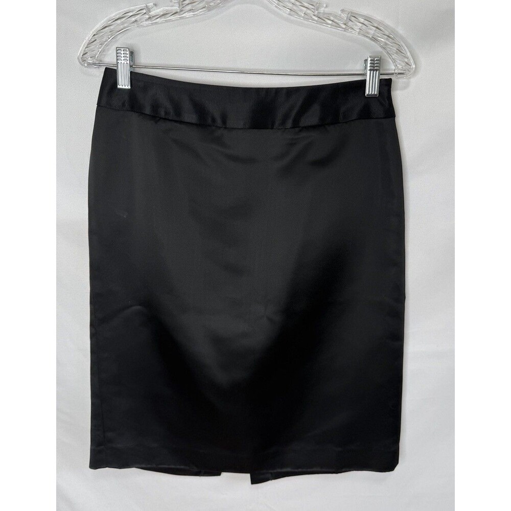 Ann Taylor Black Satin Skirt 4,  Pencil Skirt  Bow Waist Party Cocktail Formal